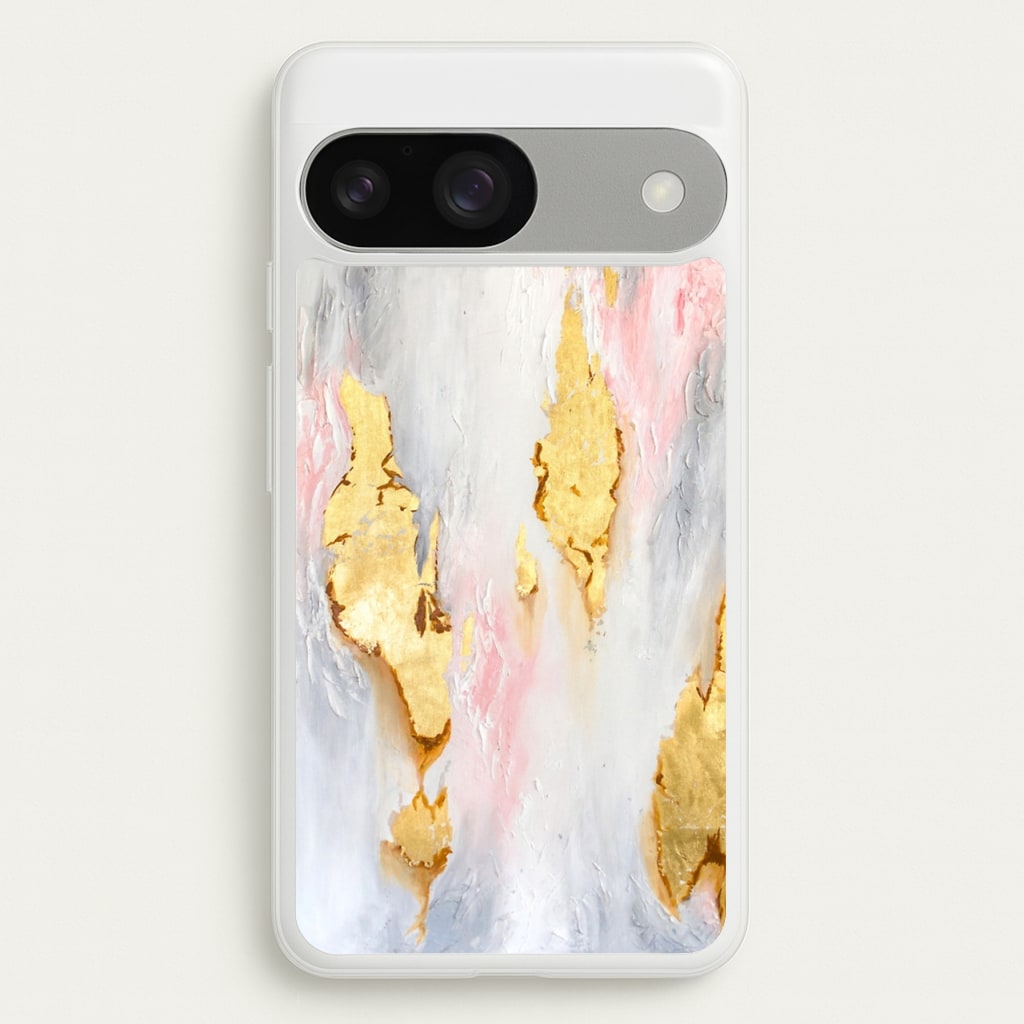 Gold Flaked Marble Pattern - marble Phone Case for Google Pixel 9 / 9 Pro