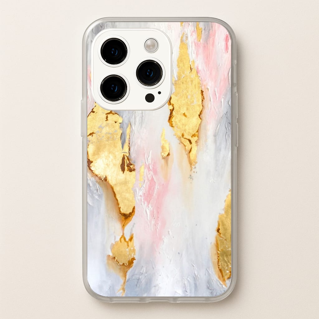 Gold Flaked Marble Pattern - marble Phone Case for iPhone 14 Pro