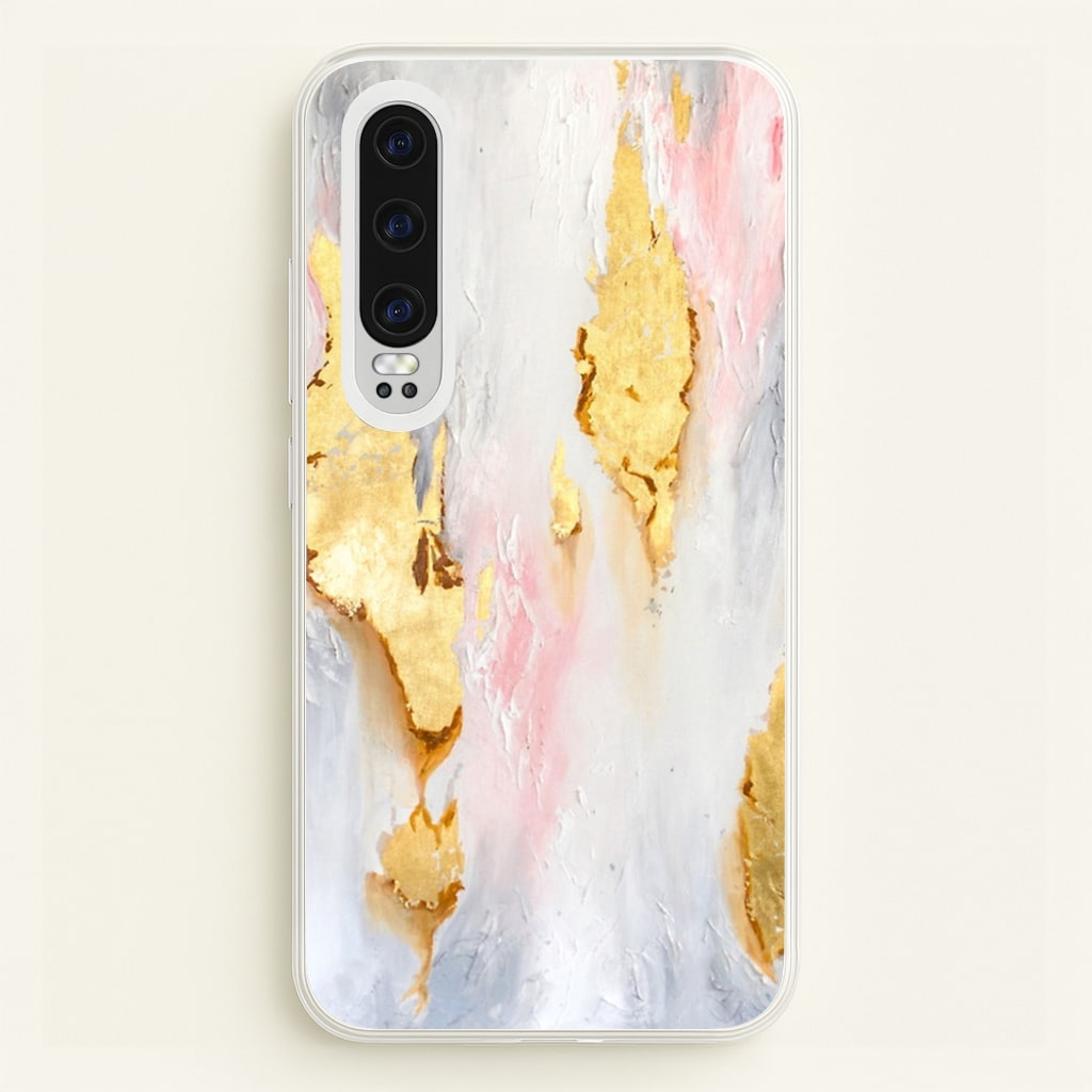 Gold Flaked Marble Pattern - marble Phone Case for Huawei P30