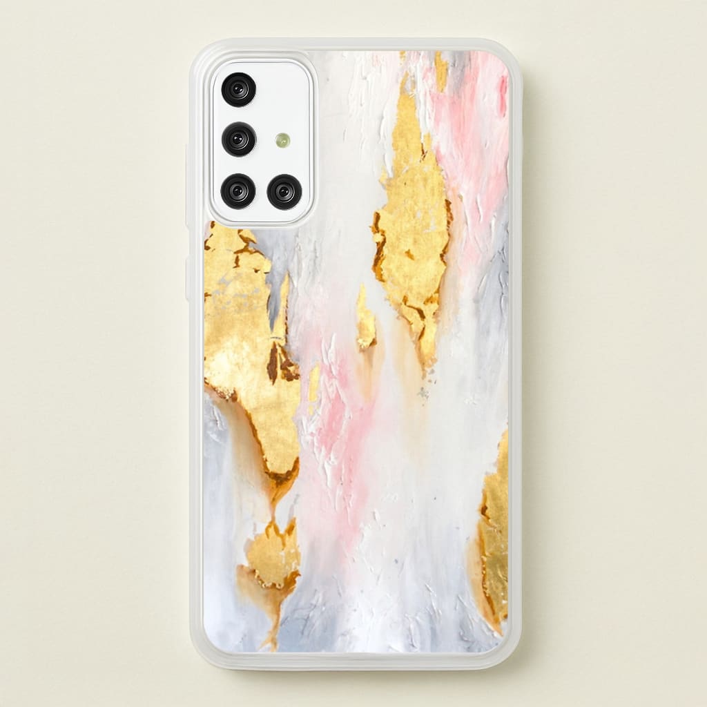 Gold Flaked Marble Pattern - marble Phone Case for Galaxy A71