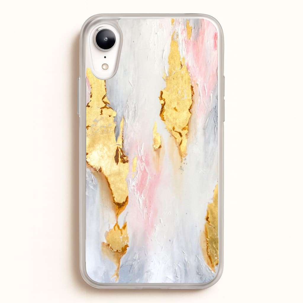 Gold Flaked Marble Pattern - marble Phone Case for iPhone XR