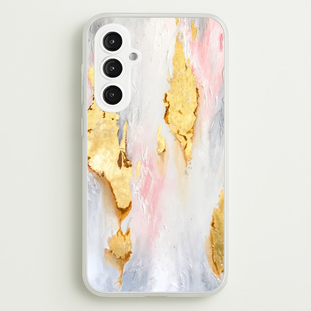 Gold Flaked Marble Pattern - marble Phone Case for Galaxy S23FE