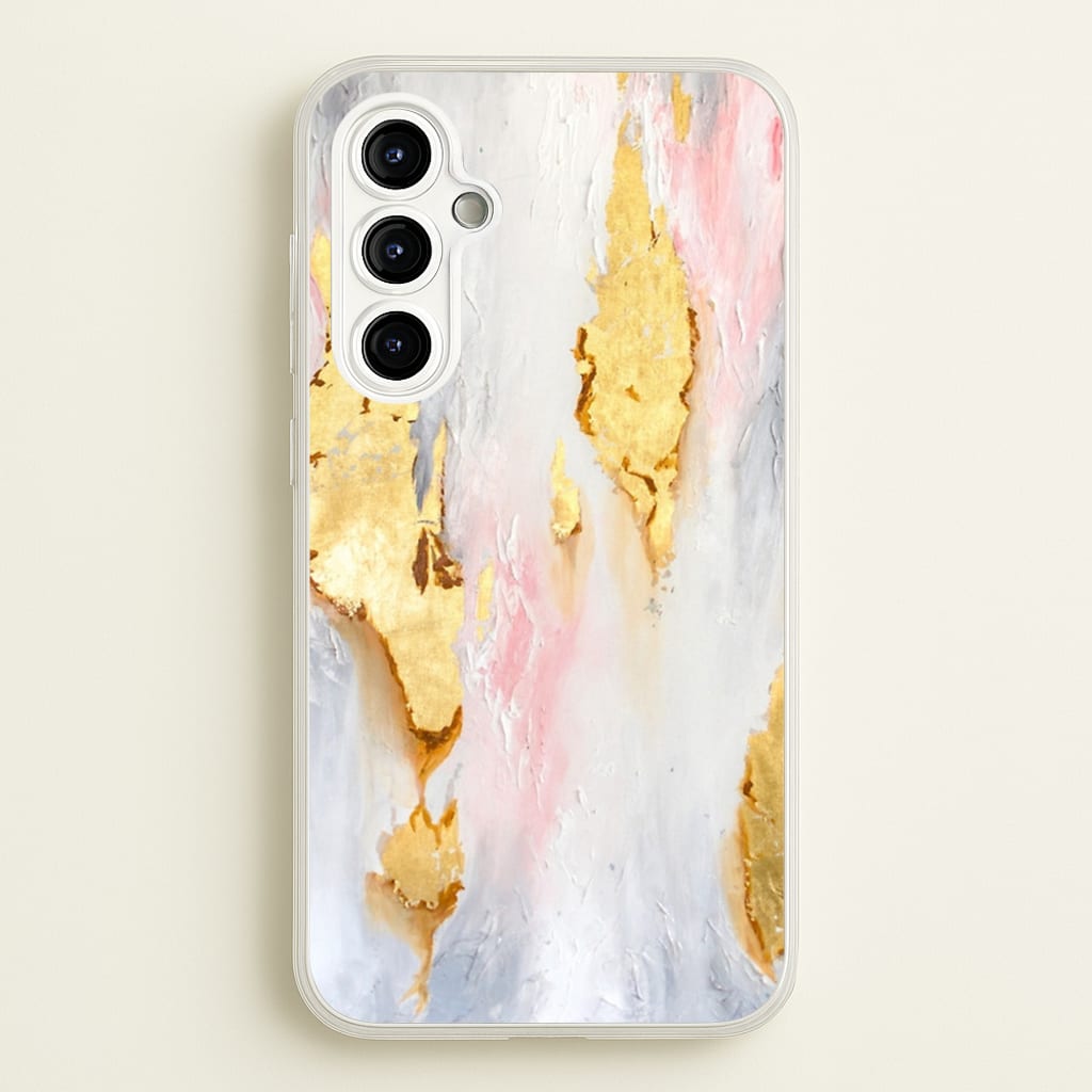 Gold Flaked Marble Pattern - marble Phone Case for Galaxy A54