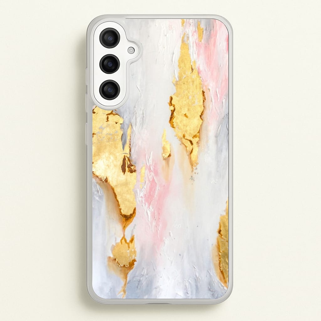 Gold Flaked Marble Pattern - marble Phone Case for Galaxy A34