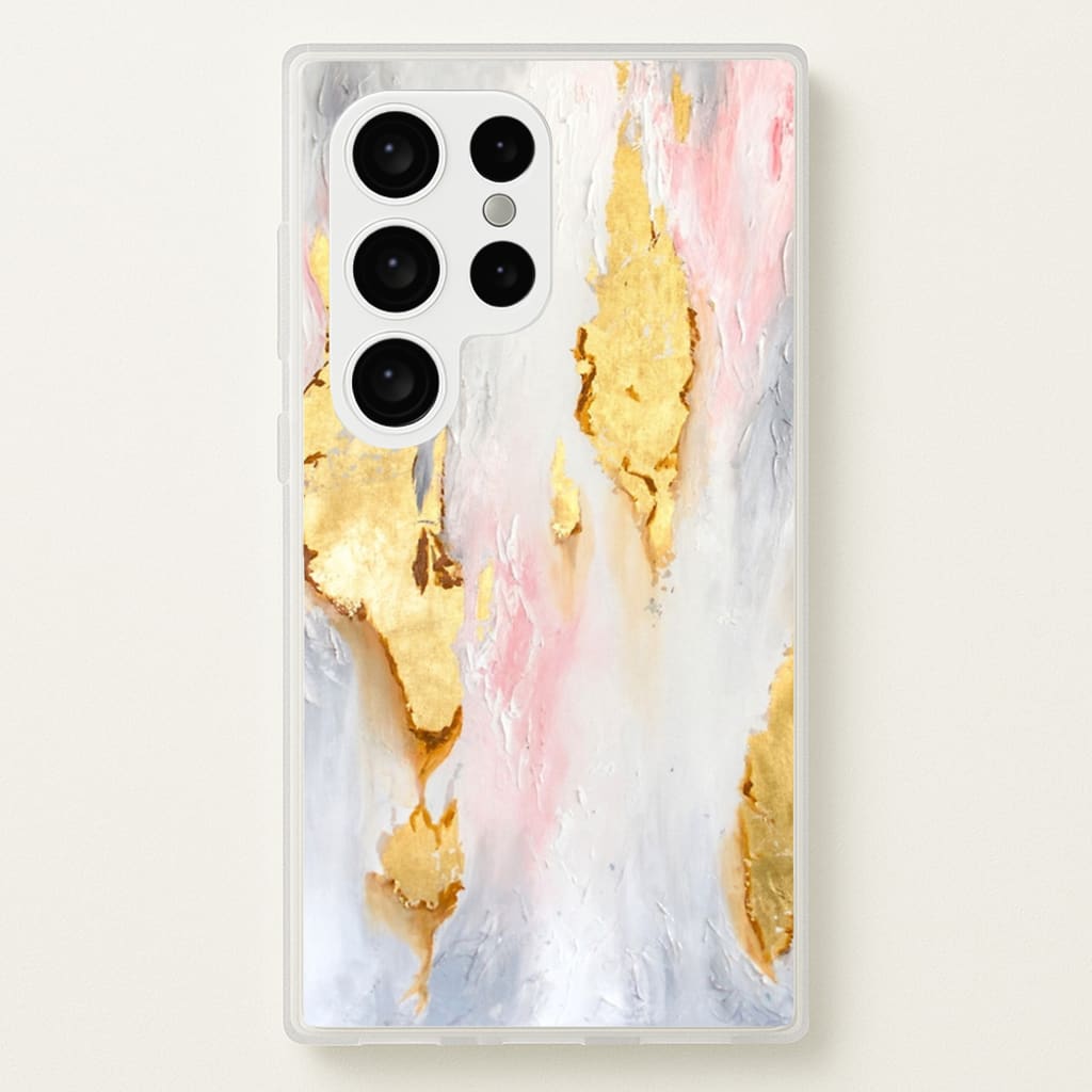 Gold Flaked Marble Pattern - marble Phone Case for Galaxy S24 Ultra