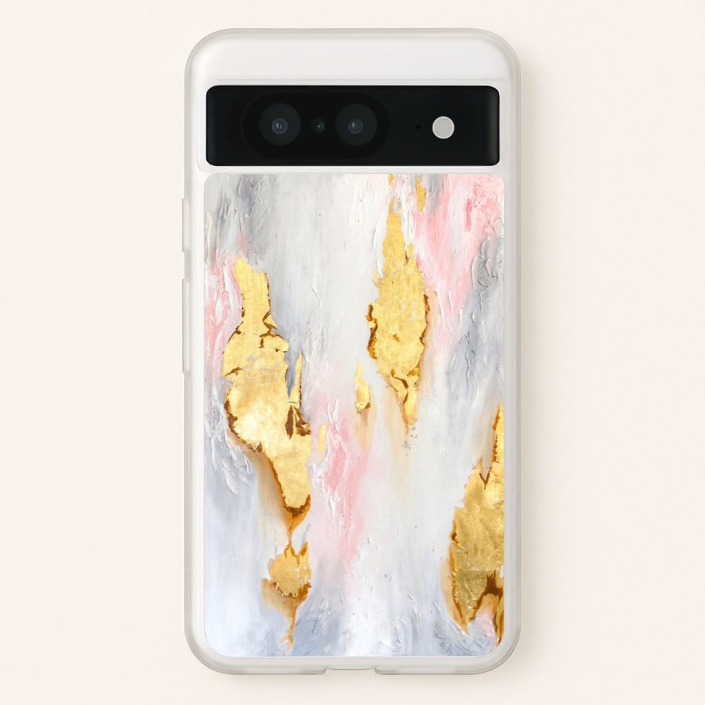 Gold Flaked Marble Pattern - marble Phone Case for Google Pixel 8