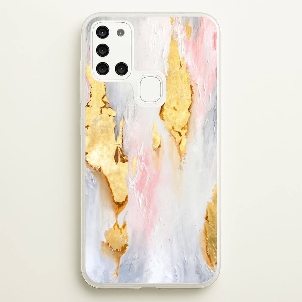 Gold Flaked Marble Pattern - marble Phone Case for Galaxy A21s