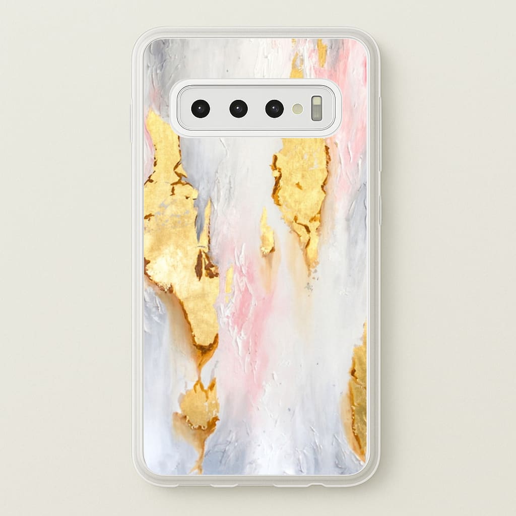 Gold Flaked Marble Pattern - marble Phone Case for Galaxy S10 Plus