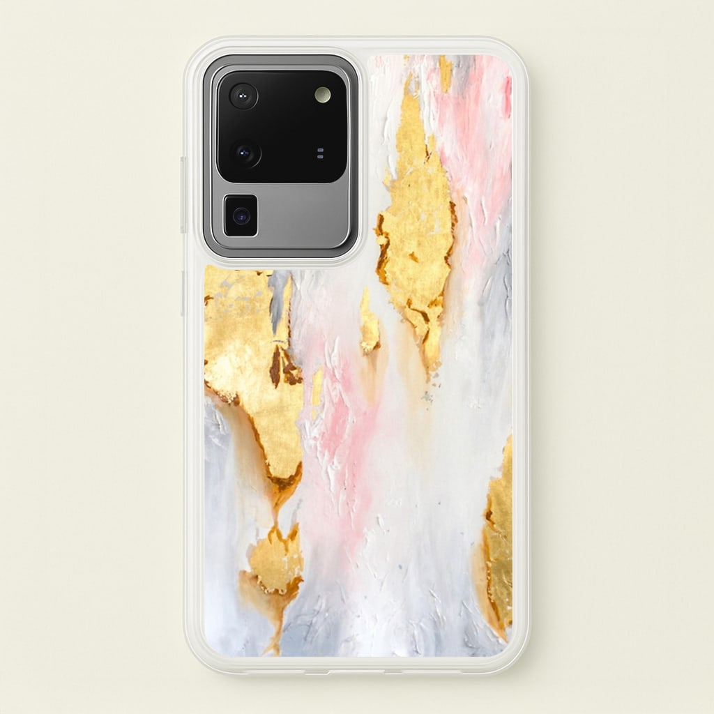 Gold Flaked Marble Pattern - marble Phone Case for Galaxy S20 Ultra