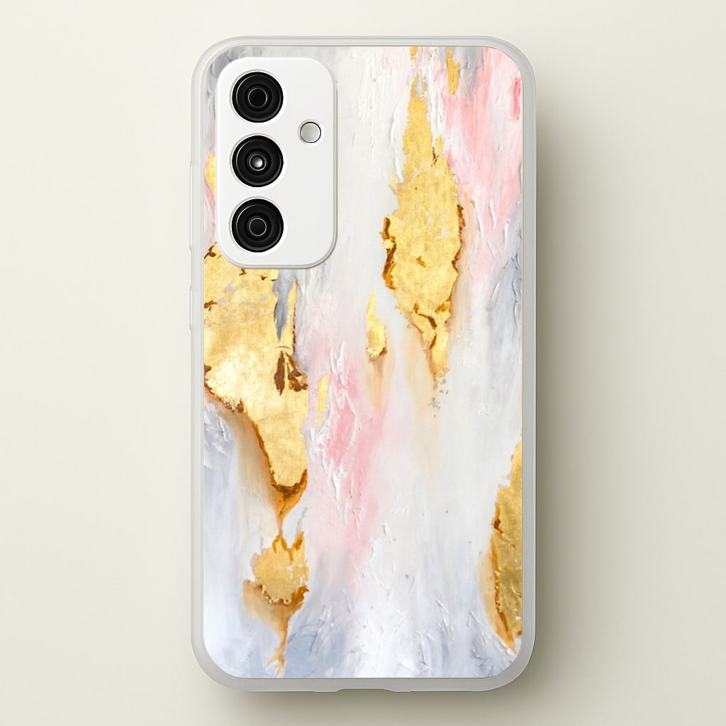 Gold Flaked Marble Pattern - marble Phone Case for Galaxy A55