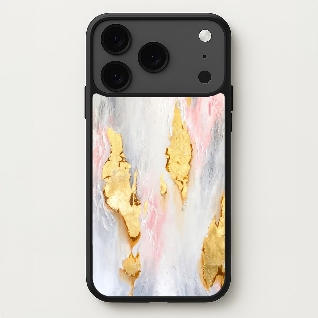 Gold Flaked Marble Pattern Phone Case for iPhone 17 Pro