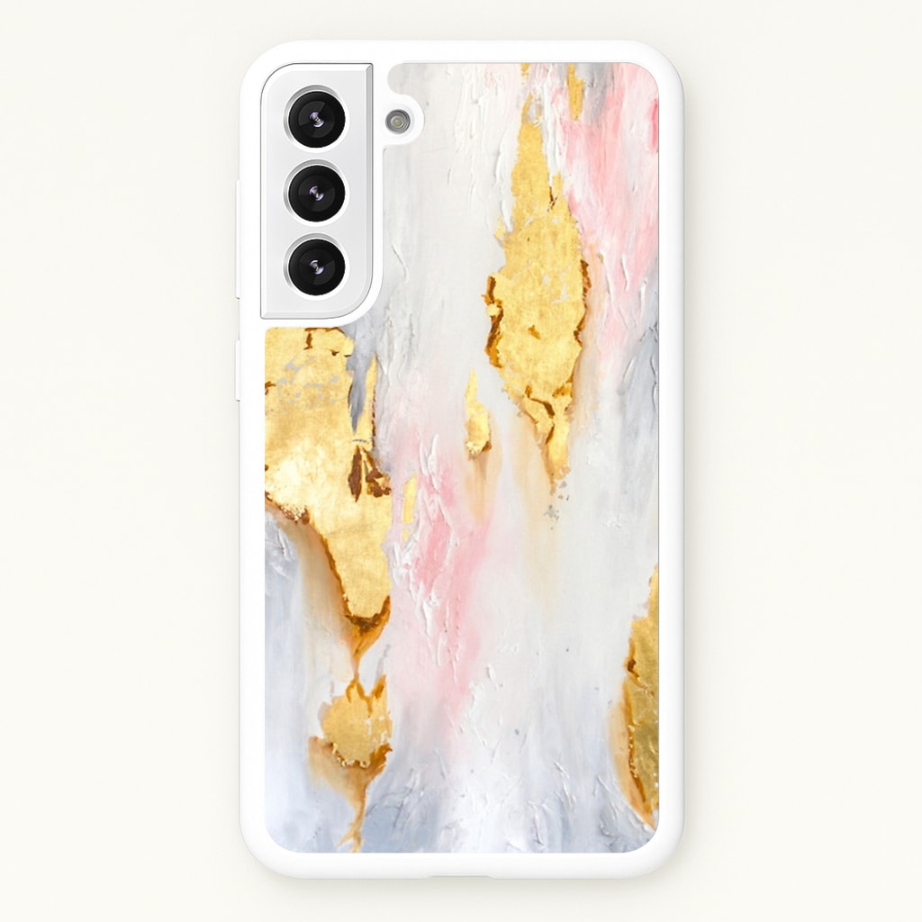 Gold Flaked Marble Pattern - marble Phone Case for Galaxy S22 Plus