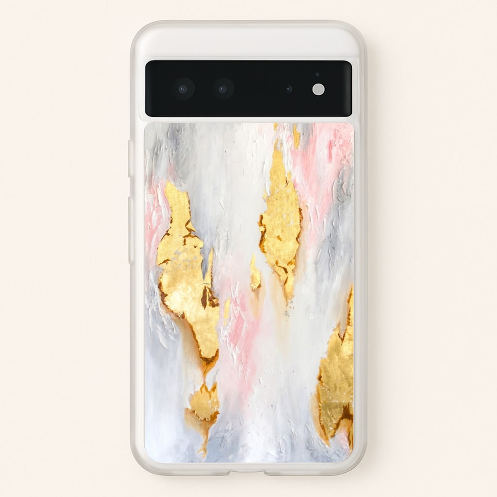 Gold Flaked Marble Pattern - marble Phone Case for Google Pixel 6