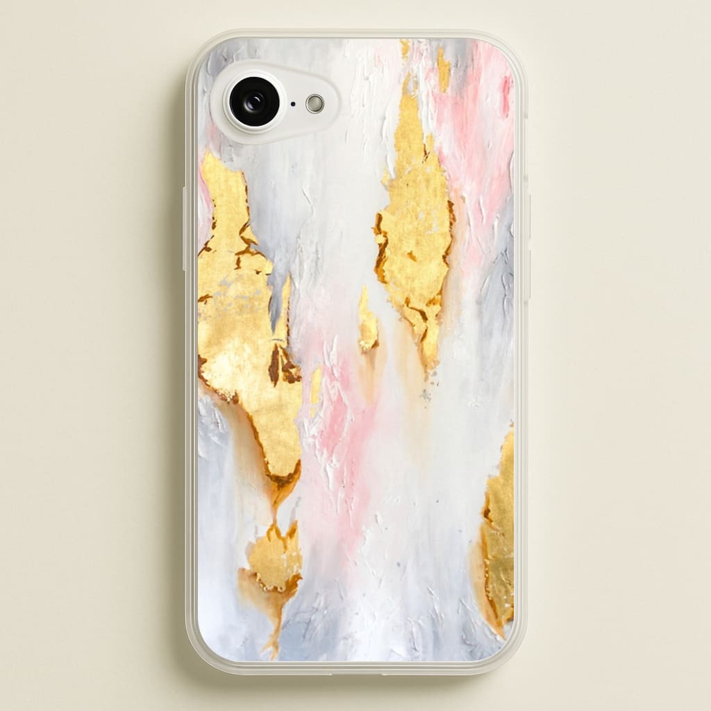 Gold Flaked Marble Pattern - marble Phone Case for iPhone 16e