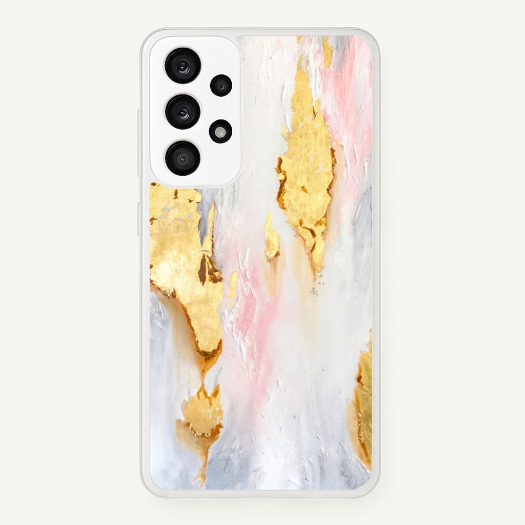Gold Flaked Marble Pattern - marble Phone Case for Galaxy A53