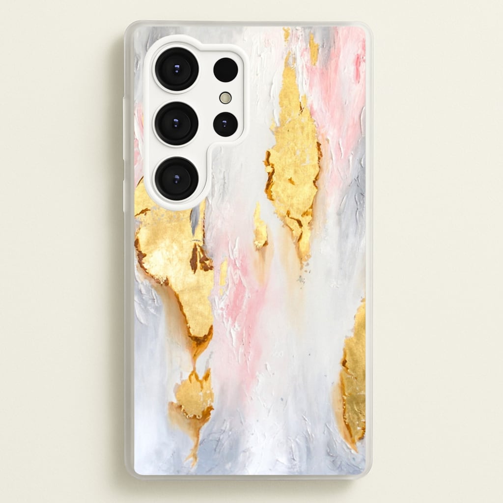 Gold Flaked Marble Pattern - marble Phone Case for Galaxy S25 Ultra