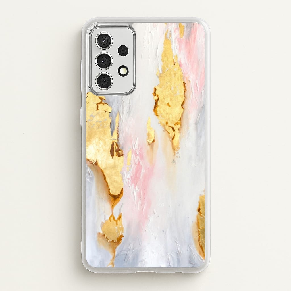Gold Flaked Marble Pattern - marble Phone Case for Galaxy A52 / A52s