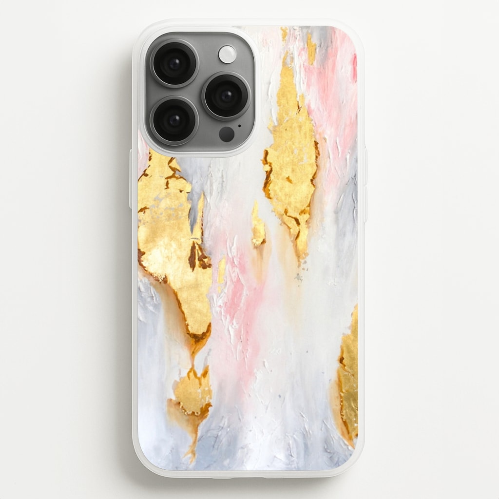 Gold Flaked Marble Pattern - marble Phone Case for iPhone 13 Pro Max