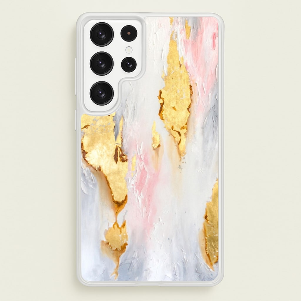 Gold Flaked Marble Pattern - marble Phone Case for Galaxy S22 Ultra