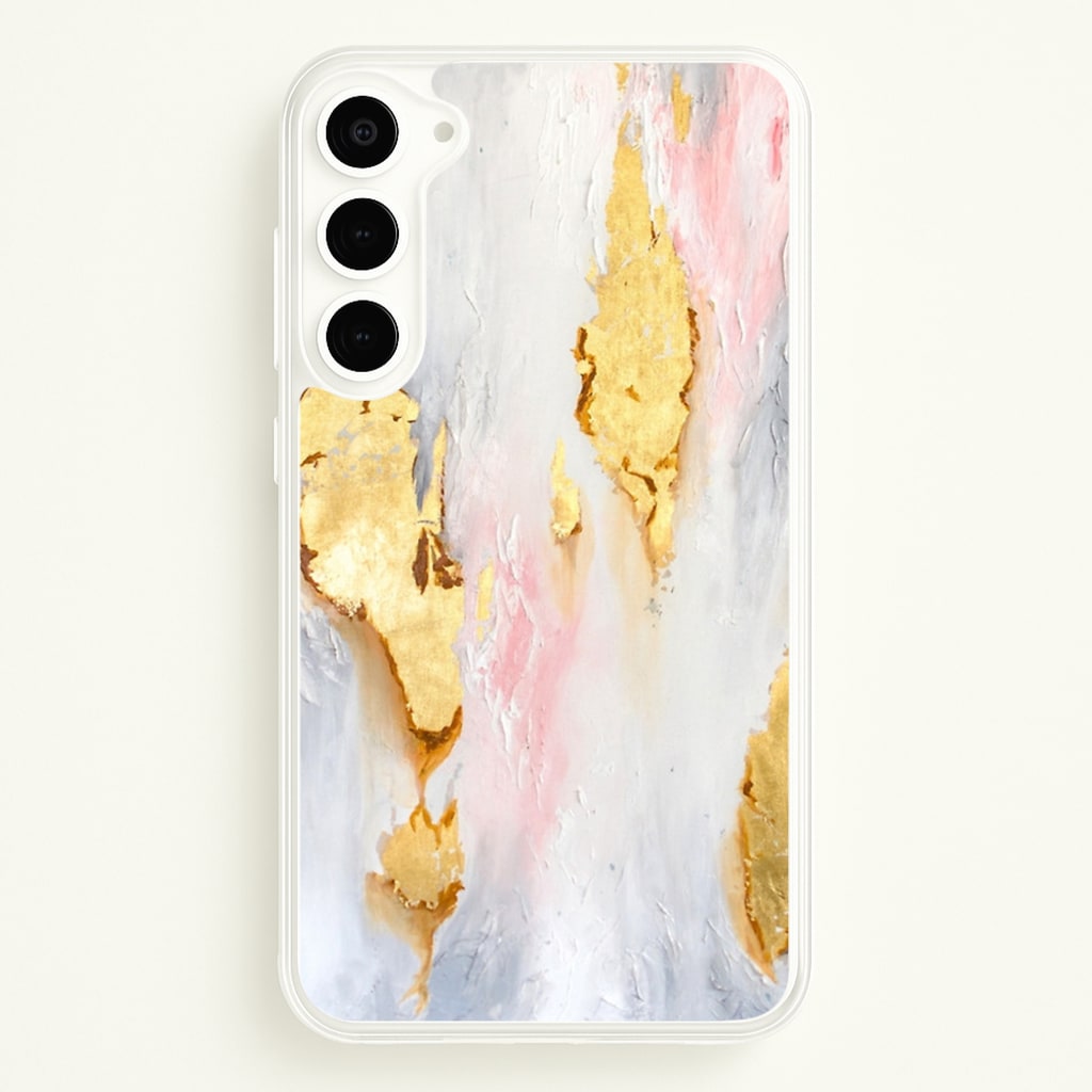 Gold Flaked Marble Pattern - marble Phone Case for Galaxy S23 Plus
