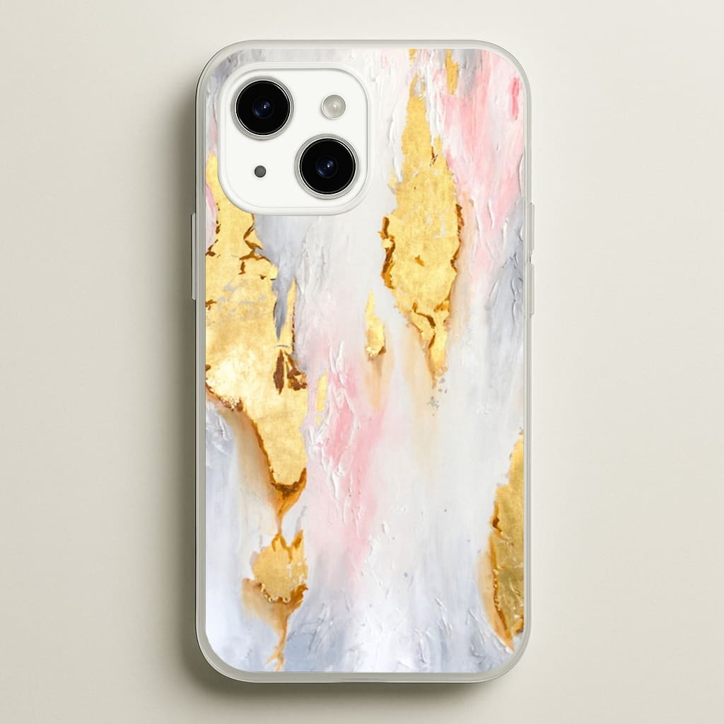 Gold Flaked Marble Pattern - marble Phone Case for iPhone 15 Plus