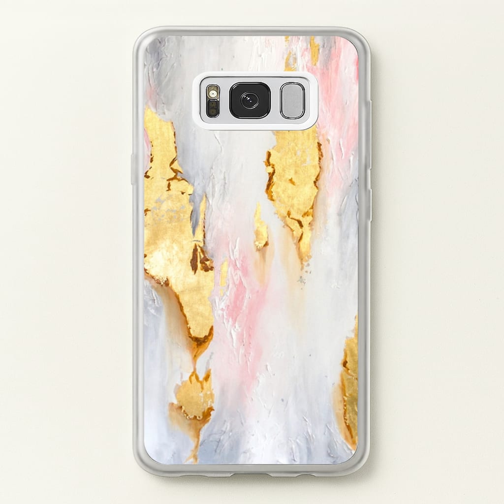 Gold Flaked Marble Pattern - marble Phone Case for Galaxy S8 Plus