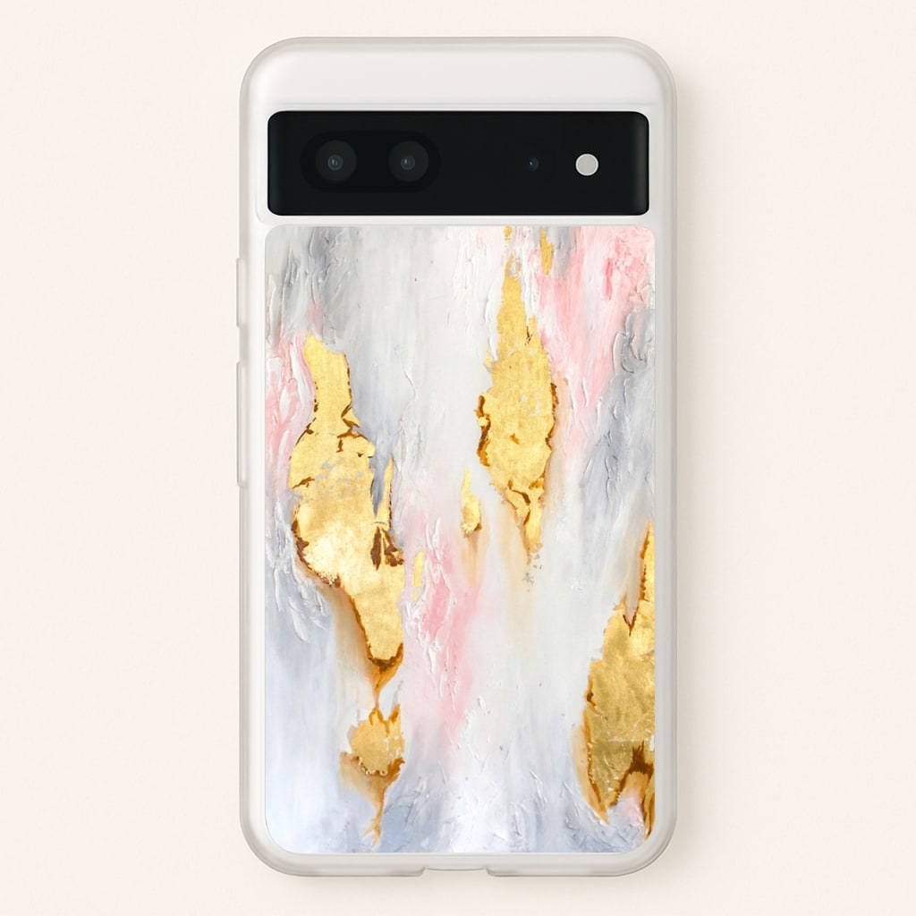 Gold Flaked Marble Pattern - marble Phone Case for Google Pixel 7