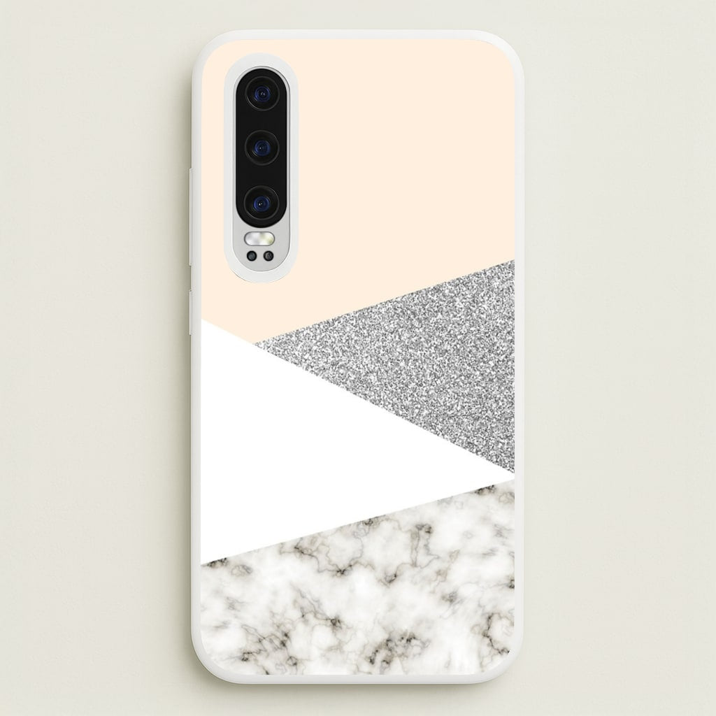 Abstract Marble and Silver Pattern - marble Phone Case for Huawei P30