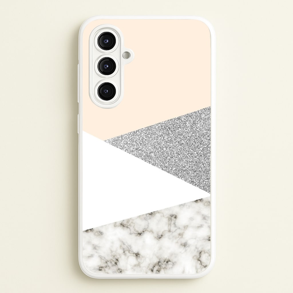 Abstract Marble and Silver Pattern - marble Phone Case for Galaxy A16
