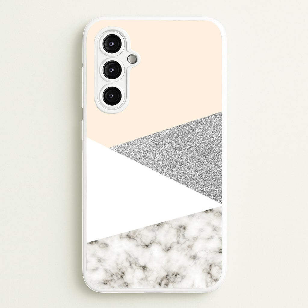 Abstract Marble and Silver Pattern - marble Phone Case for Galaxy A14
