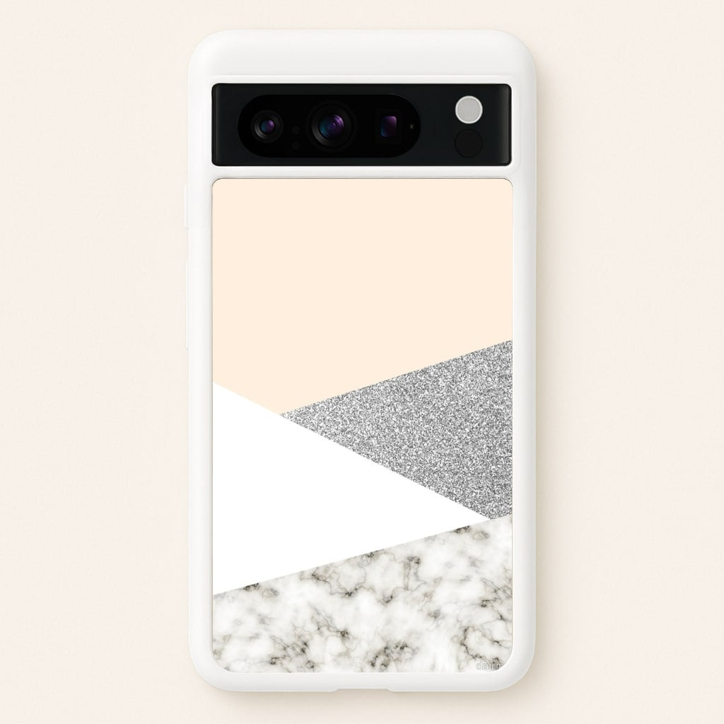 Abstract Marble and Silver Pattern - marble Phone Case for Google Pixel 8 Pro