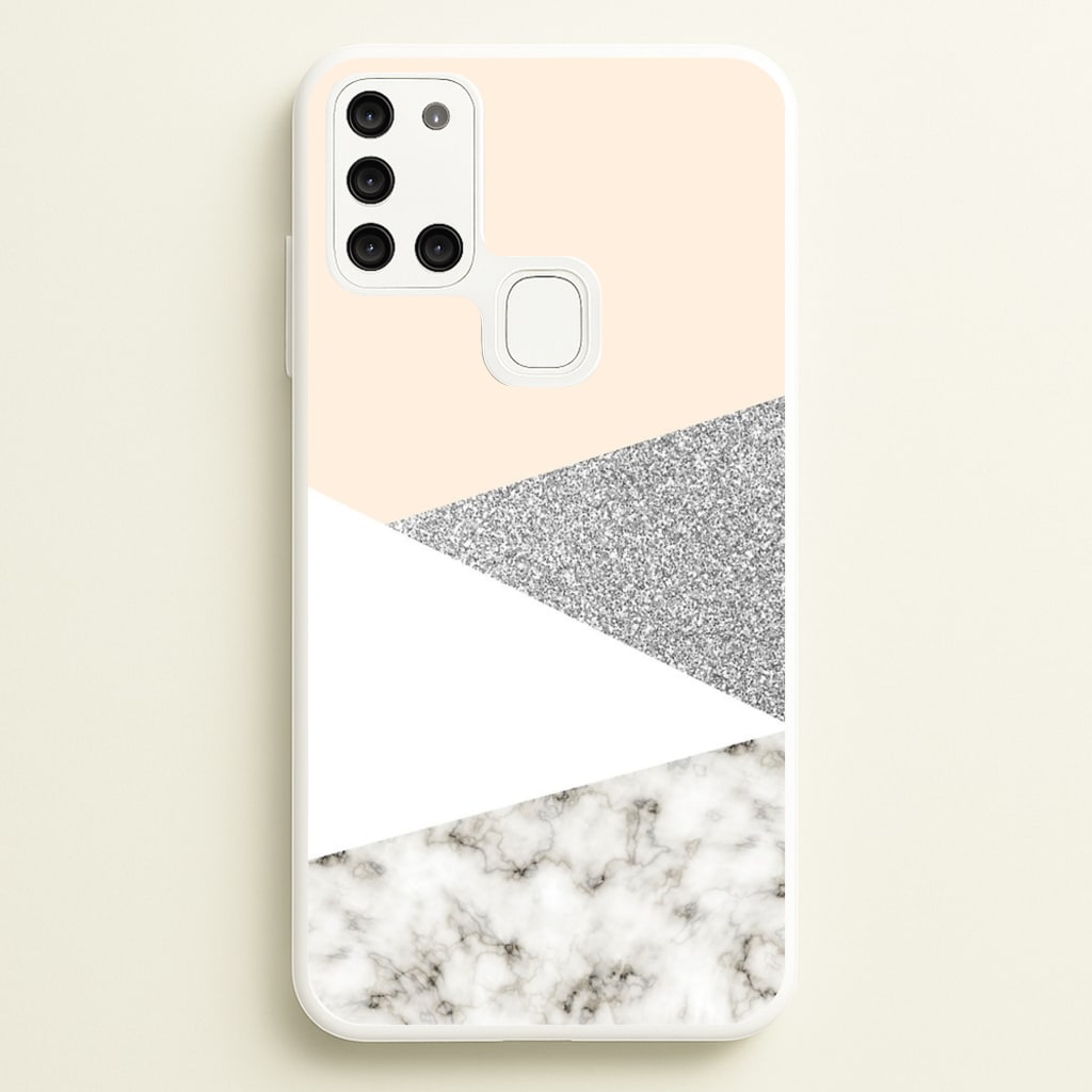 Abstract Marble and Silver Pattern - marble Phone Case for Galaxy A21s
