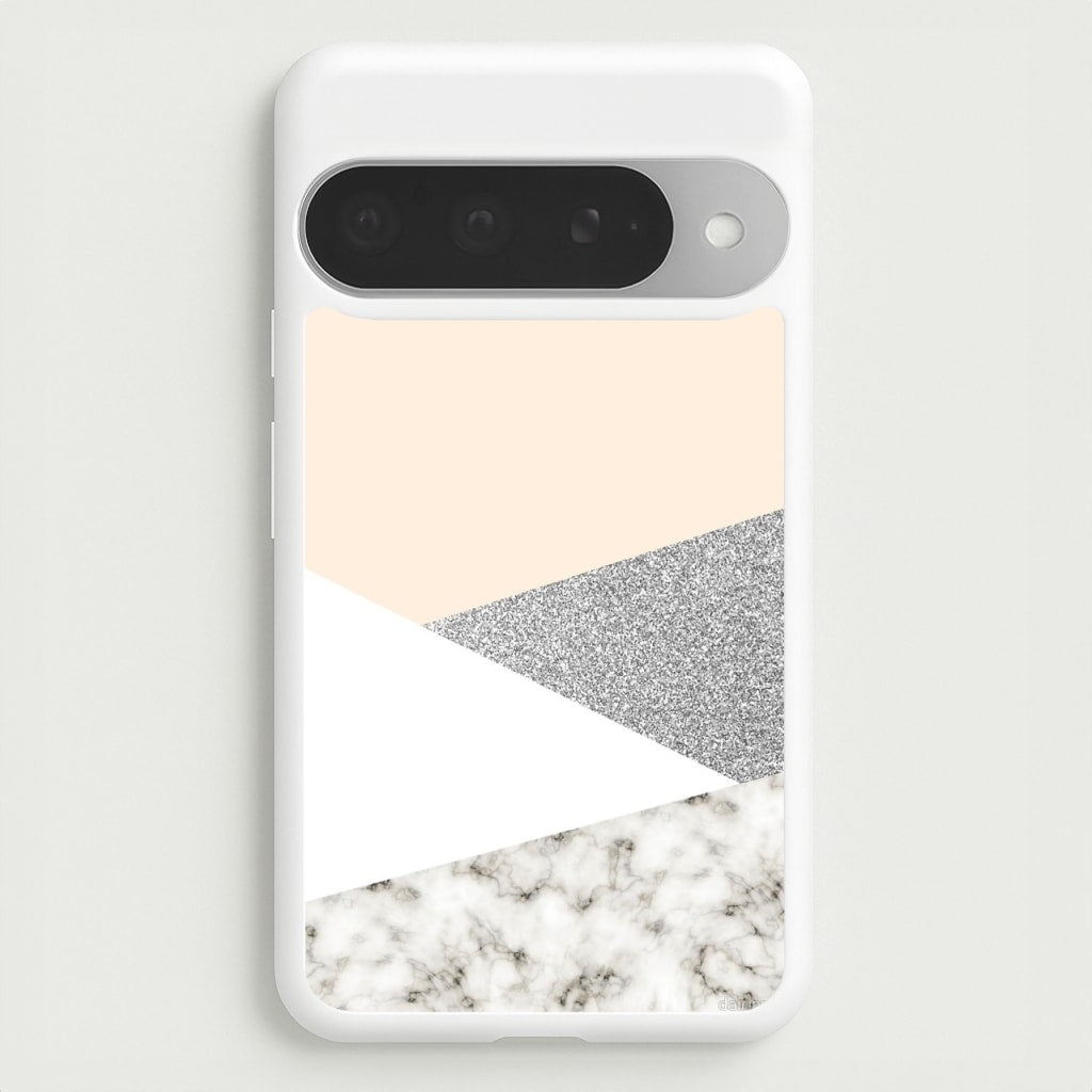 Abstract Marble and Silver Pattern Phone Case for Google Pixel 10 Pro XL