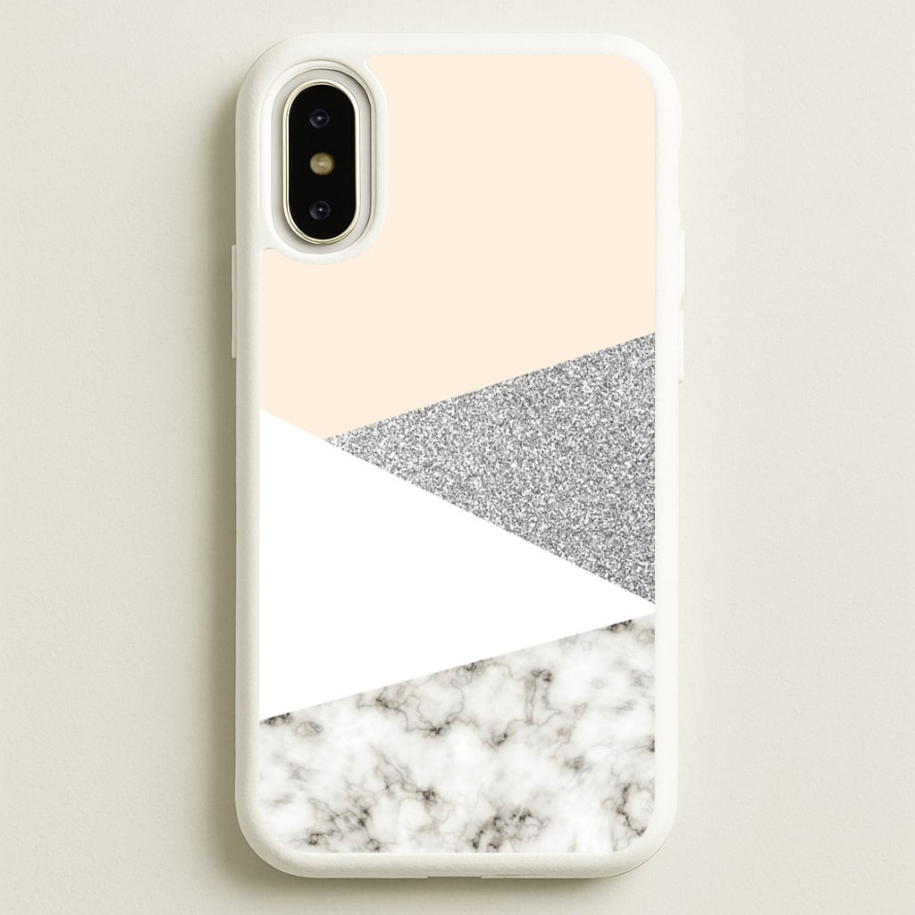Abstract Marble and Silver Pattern - marble Phone Case for iPhone X / XS