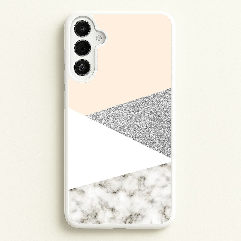 Abstract Marble and Silver Pattern - marble Phone Case for Galaxy A36