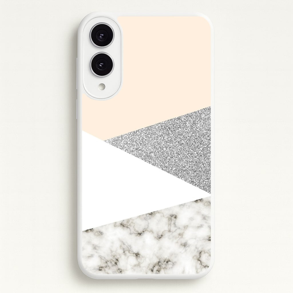 Abstract Marble and Silver Pattern - marble Phone Case for Galaxy S25 Edge