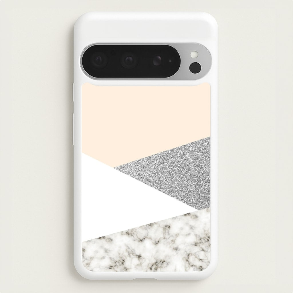 Abstract Marble and Silver Pattern - marble Phone Case for Google Pixel 9 Pro XL