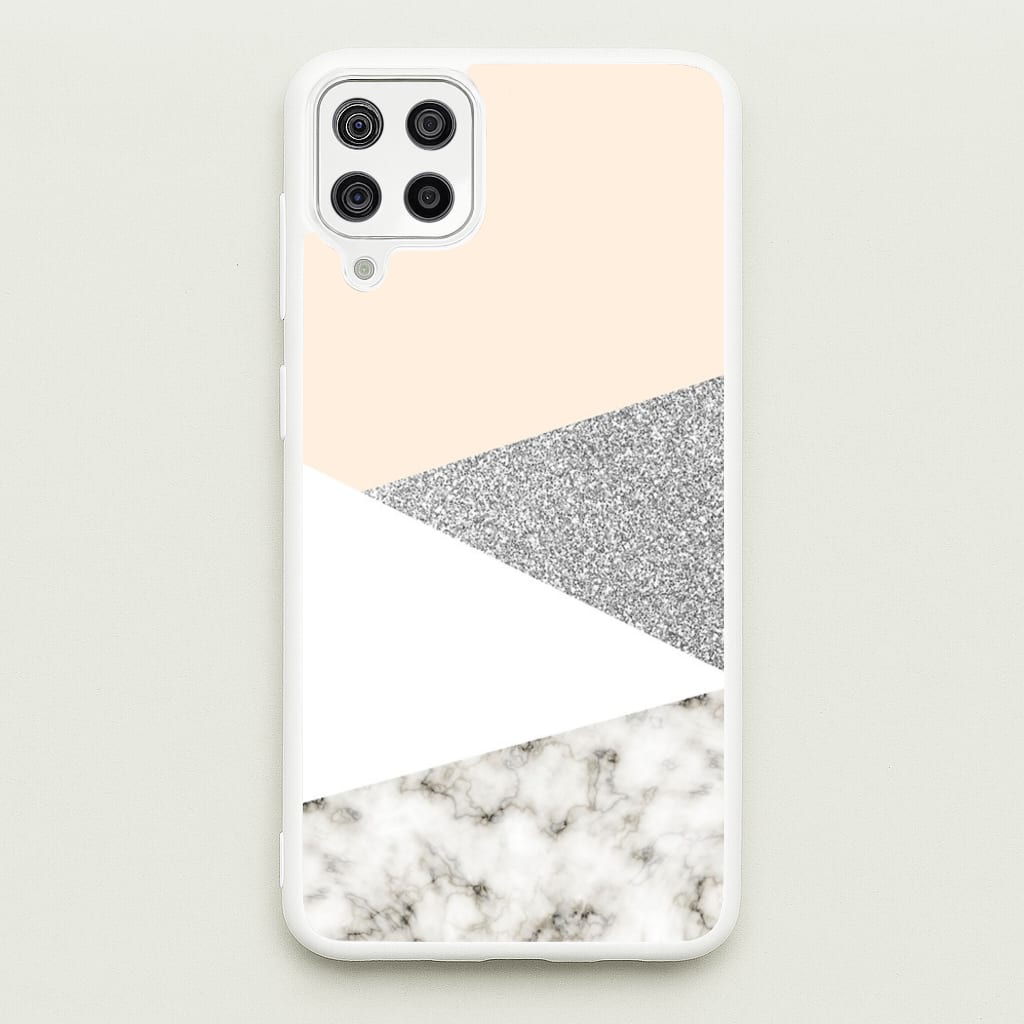 Abstract Marble and Silver Pattern - marble Phone Case for Galaxy A12