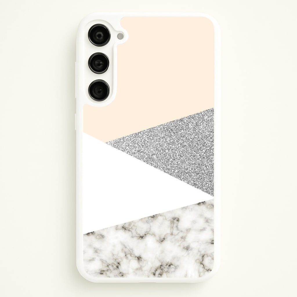 Abstract Marble and Silver Pattern - marble Phone Case for Galaxy S23