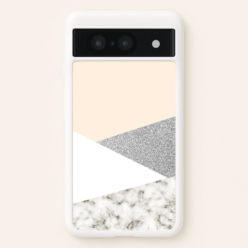 Abstract Marble and Silver Pattern - marble Phone Case for Google Pixel 8