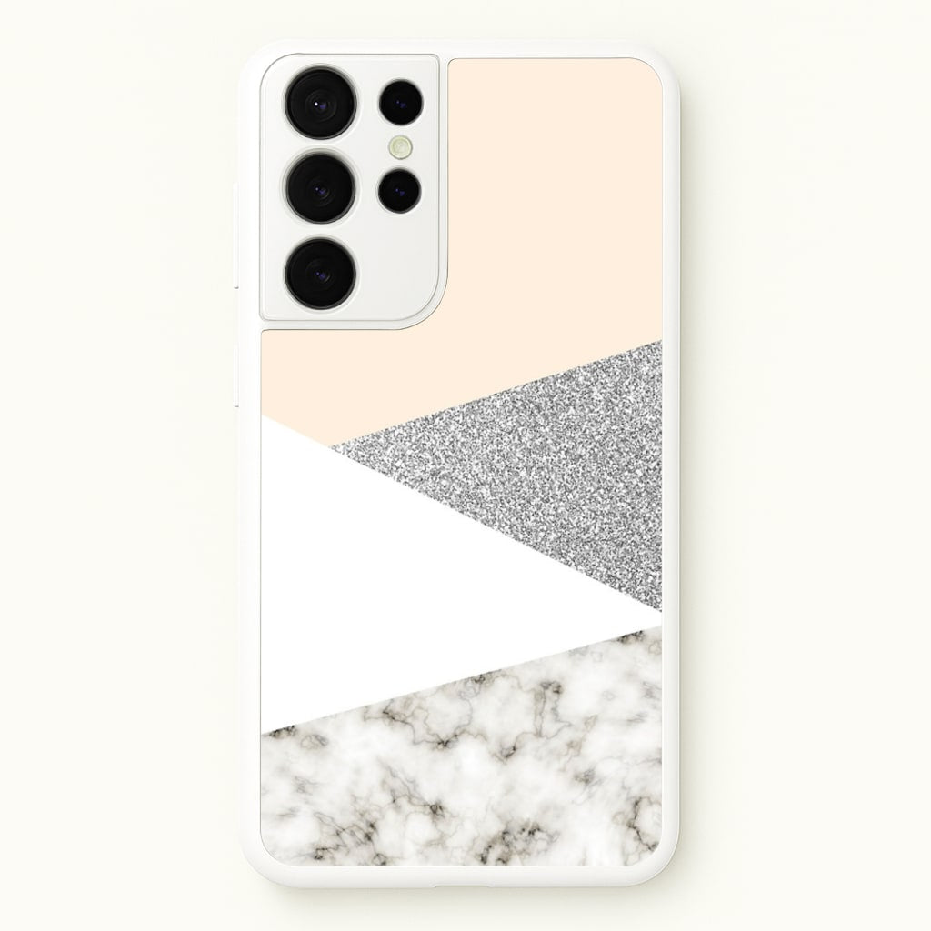 Abstract Marble and Silver Pattern - marble Phone Case for Galaxy S21 Ultra