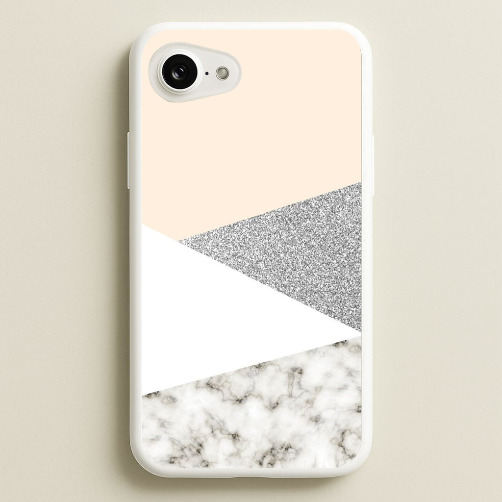 Abstract Marble and Silver Pattern - marble Phone Case for iPhone 16e