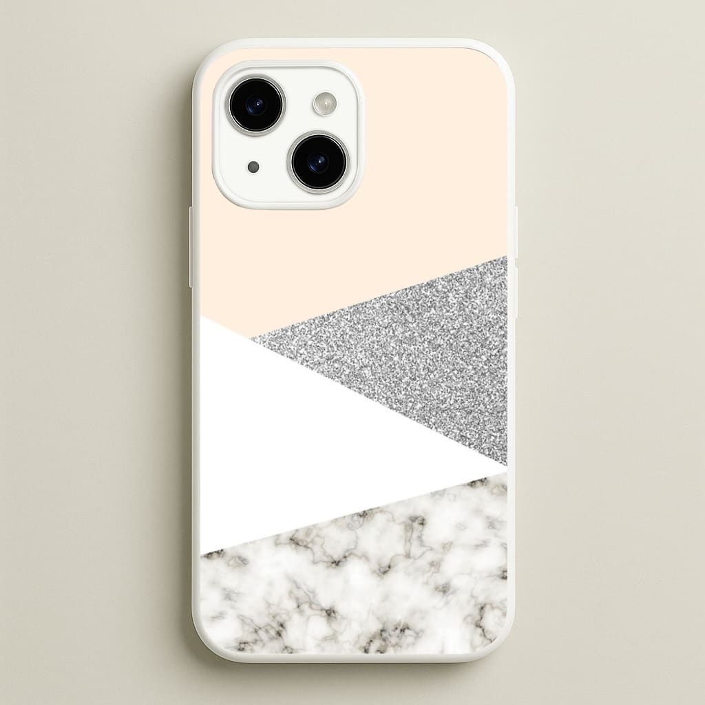 Abstract Marble and Silver Pattern - marble Phone Case for iPhone 15 Plus