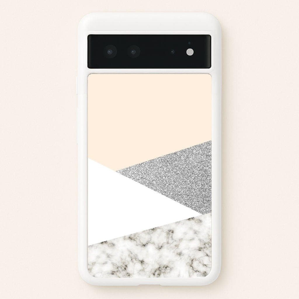 Abstract Marble and Silver Pattern - marble Phone Case for Google Pixel 6
