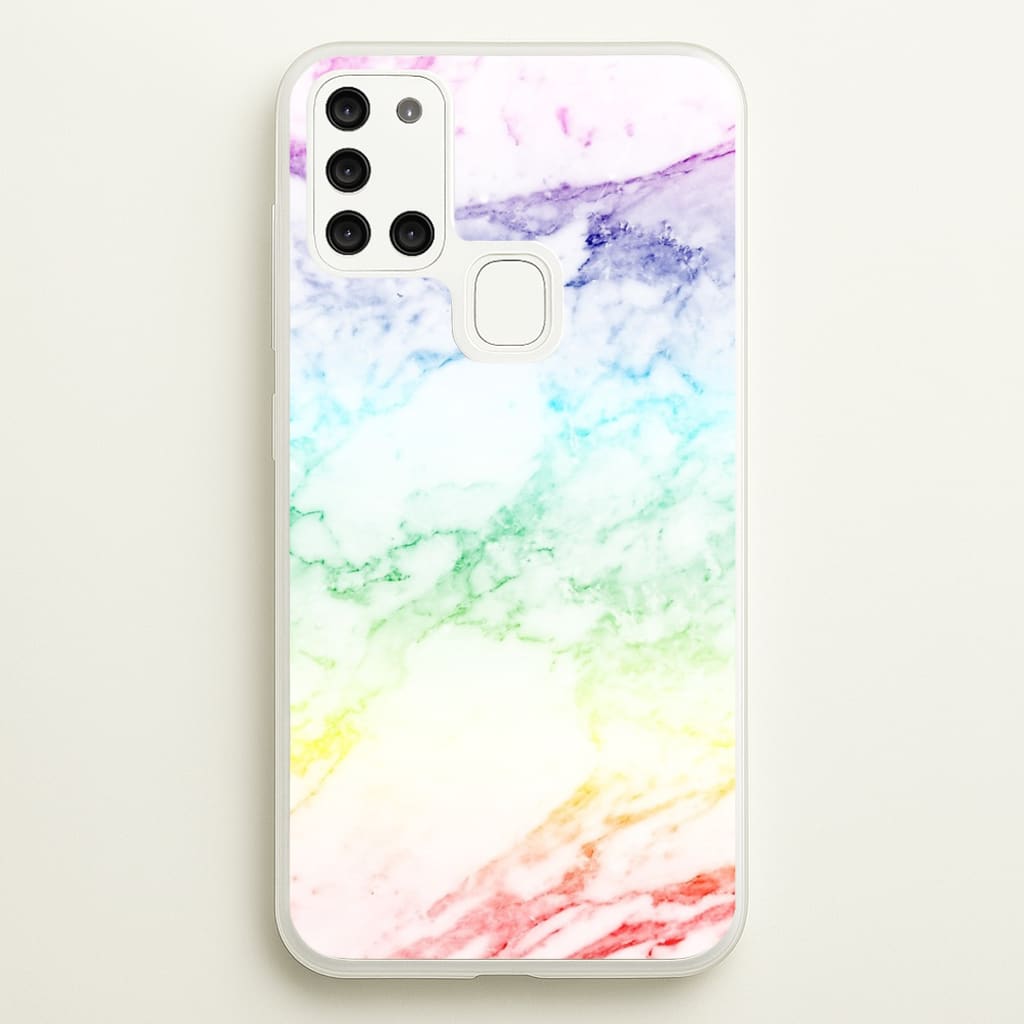 Rainbow Streak Marble Pattern - marble Phone Case for Galaxy A21s