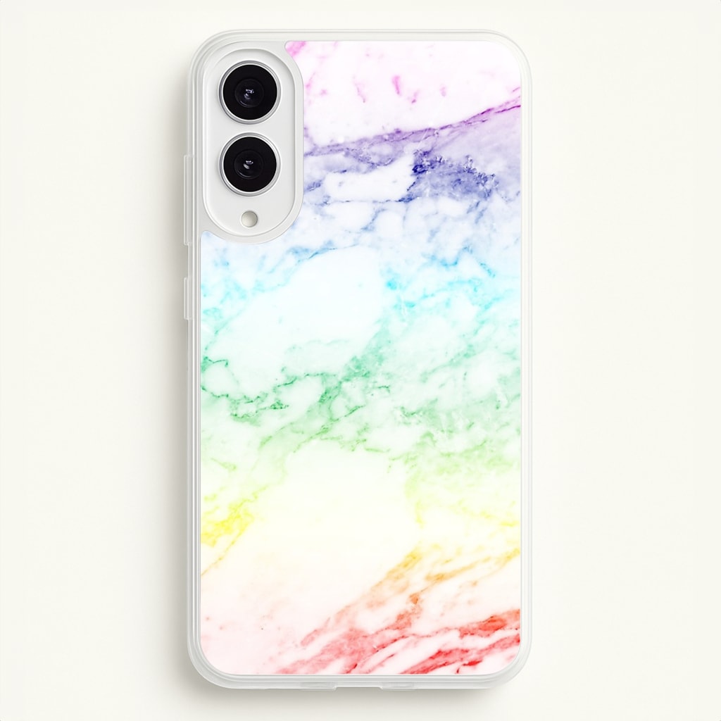 Rainbow Streak Marble Pattern - marble Phone Case for Galaxy S25 Edge