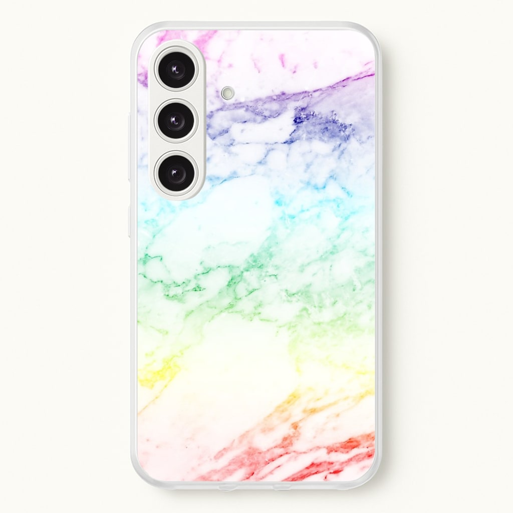 Rainbow Streak Marble Pattern - marble Phone Case for Galaxy S25 Plus