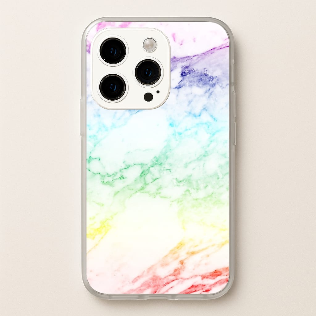 Rainbow Streak Marble Pattern - marble Phone Case for iPhone 15 Pro Max