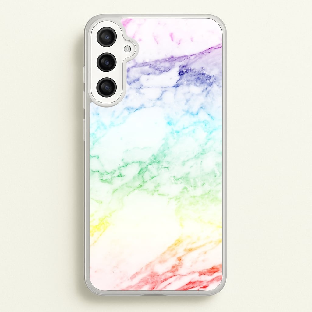 Rainbow Streak Marble Pattern - marble Phone Case for Galaxy A36