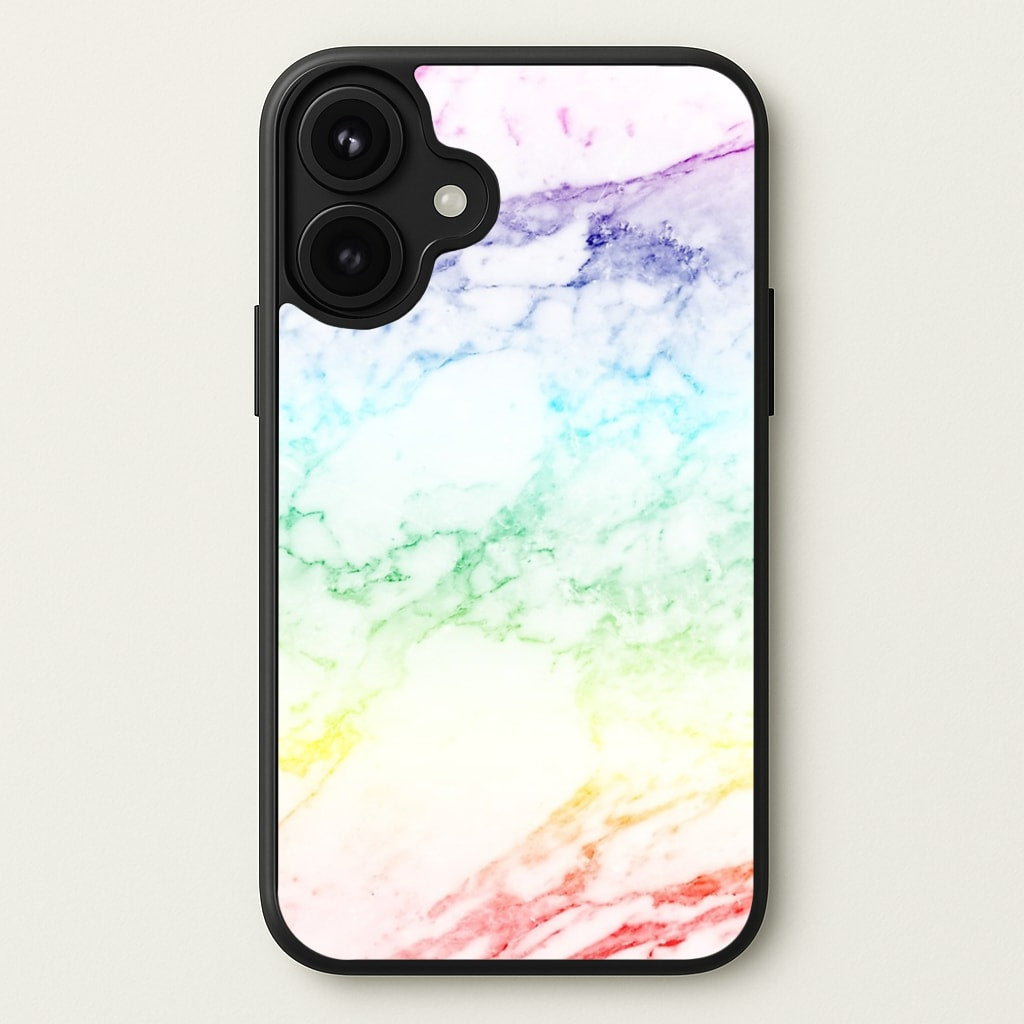 Rainbow Streak Marble Pattern Phone Case for iPhone 17